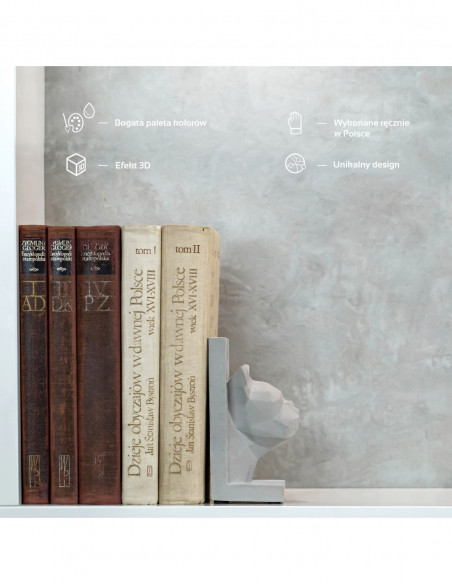 Podpórka do książek Bulldog Low-Poly Unpainted