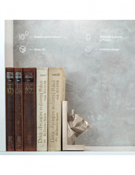 Podpórka do książek Bulldog Low-Poly Brass Poli