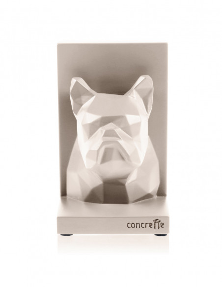 Podpórka do książek Bulldog Low-Poly Light Beige Poli