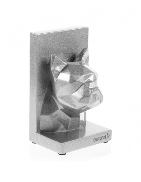 Podpórka do książek Bulldog Low-Poly Silver Poli
