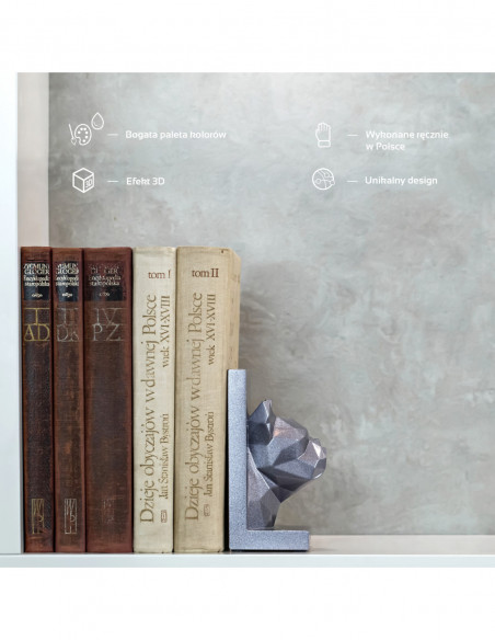 Podpórka do książek Bulldog Low-Poly Steel Poli