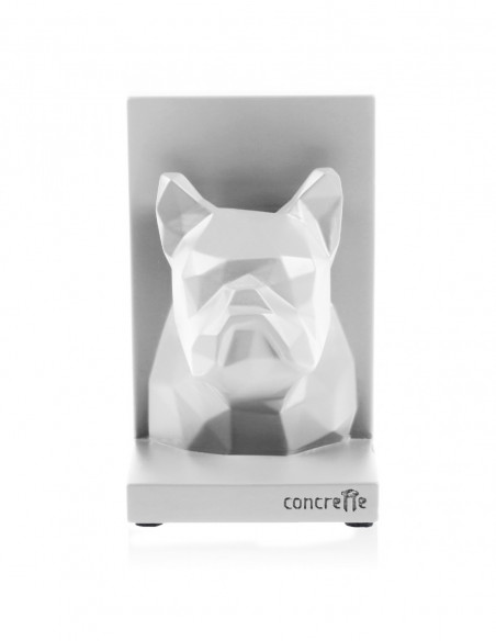 Podpórka do książek Bulldog Low-Poly White Poli