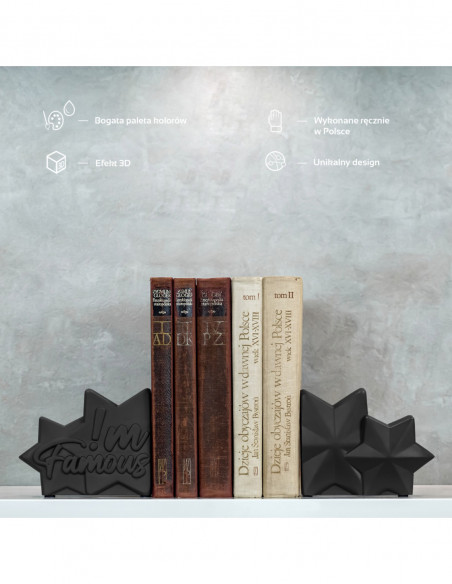 Podpórka do książek I'm Famous Black Matt Poli