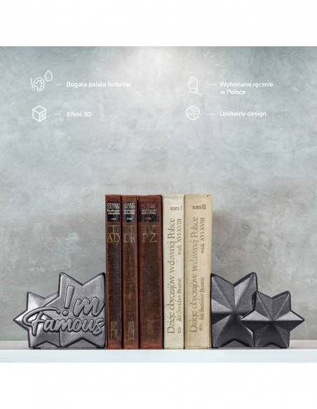 Podpórka do książek I'm Famous Black Metallic Poli