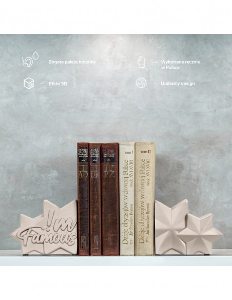 Podpórka do książek I'm Famous Light Beige Poli