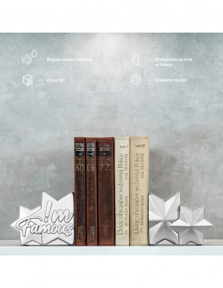 Podpórka do książek I'm Famous Silver Poli