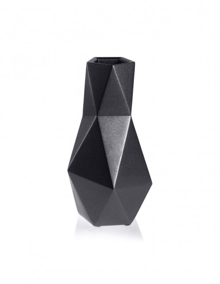 Wazon Low-Poly Black Metallic Poli
