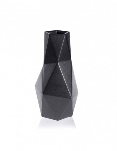 Wazon Low-Poly Black Metallic Poli