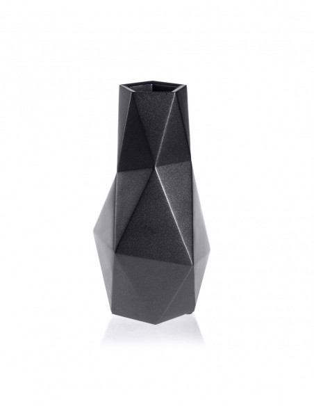 Wazon Low-Poly Black Metallic Poli