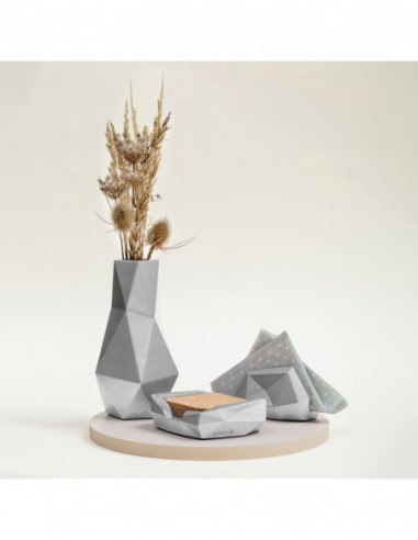 Wazon Low-Poly Silver Poli