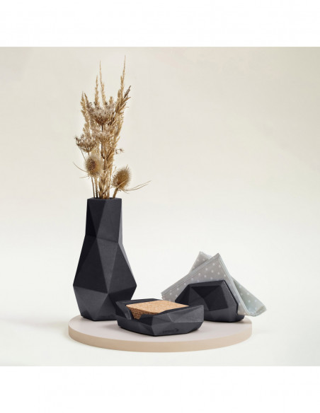 Serwetownik Low-Poly Black Metallic Poli