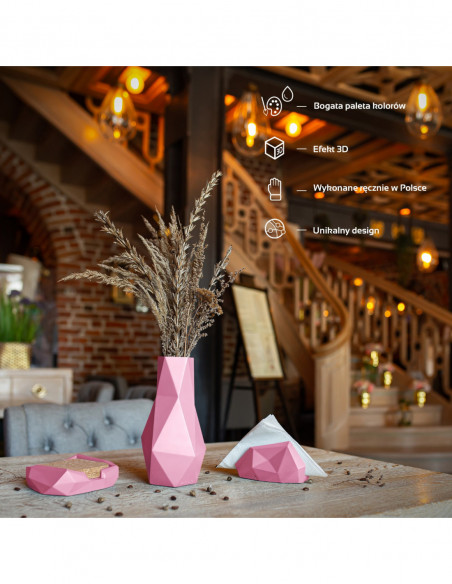 Serwetownik Low-Poly Candy Pink Poli