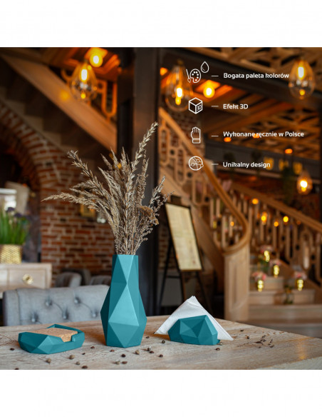 Serwetownik Low-Poly Dark Turquoise Poli