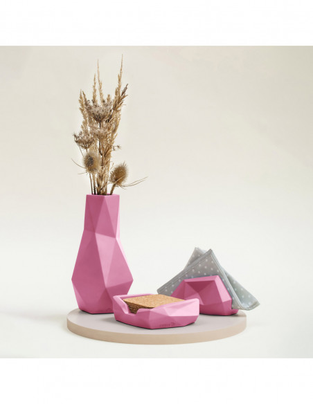 Pojemnik na podkładki Low-Poly Candy Pink Poli