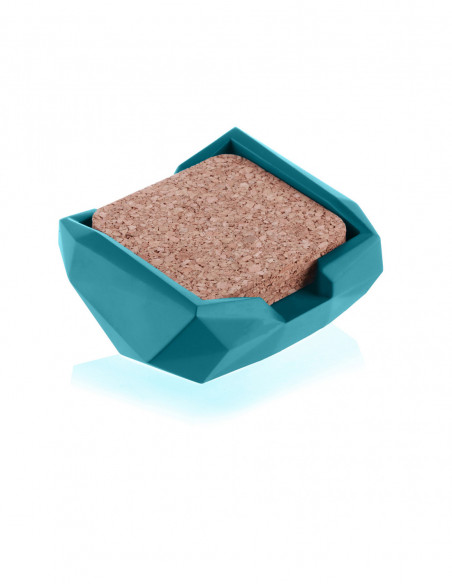 Pojemnik na podkładki Low-Poly Dark Turquoise Poli