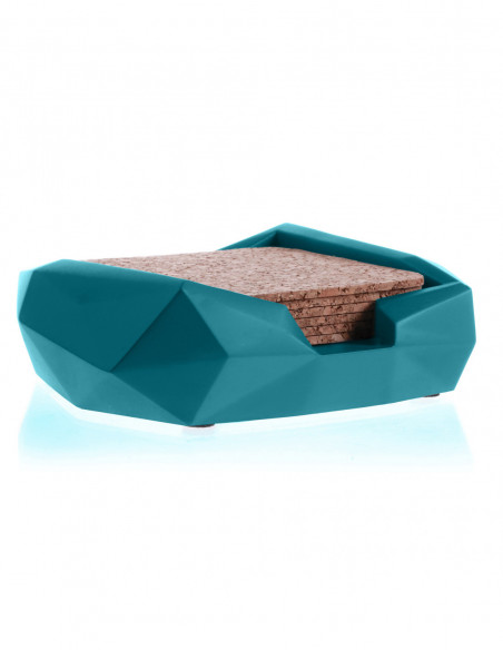 Pojemnik na podkładki Low-Poly Dark Turquoise Poli