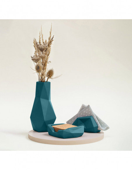 Pojemnik na podkładki Low-Poly Dark Turquoise Poli