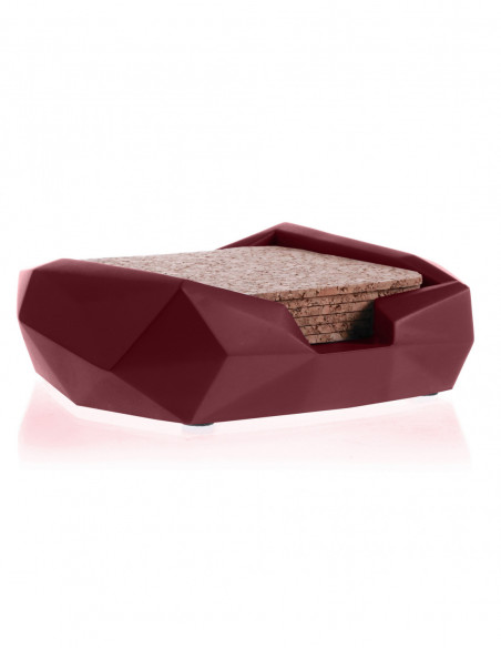 Pojemnik na podkładki Low-Poly Maroon Poli