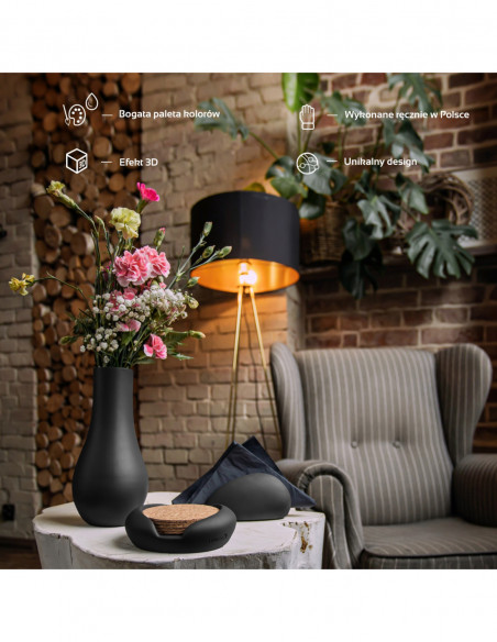 Wazon Smooth  Black Matt Poli