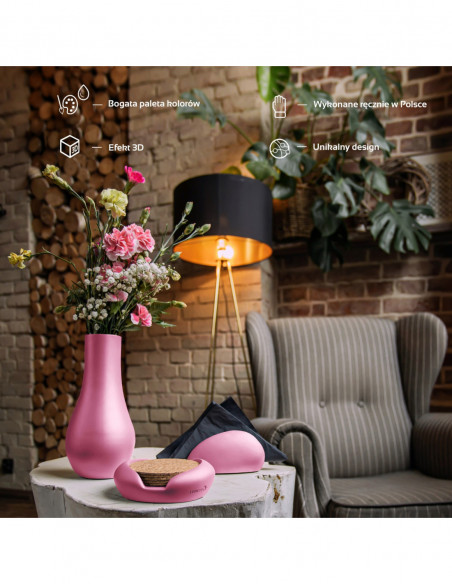 Wazon Smooth  Candy Pink Poli