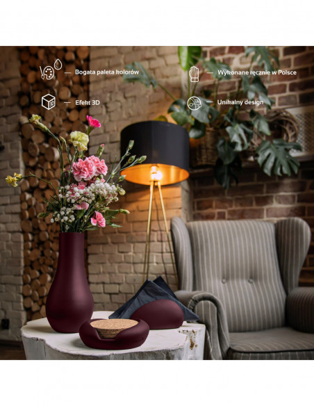 Wazon Smooth  Maroon Poli