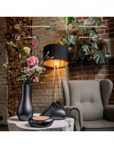 Serwetownik Smooth Black Metallic Poli