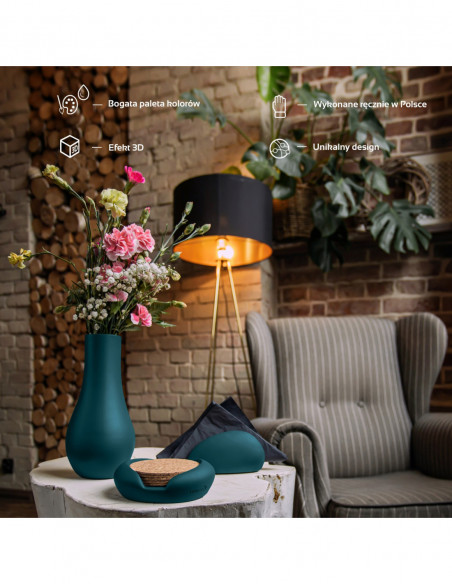 Pojemnik na podkładki Smooth Dark Turquoise Poli