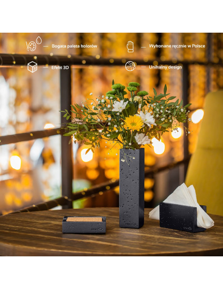 Serwetownik Loft Black Metallic Poli