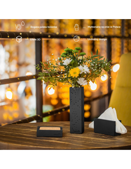 Pojemnik na podkładki Loft Black Matt Poli