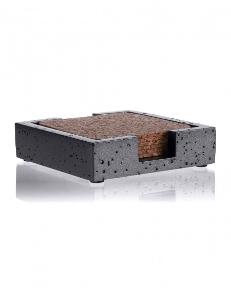 Pojemnik na podkładki Loft Black Metallic Poli