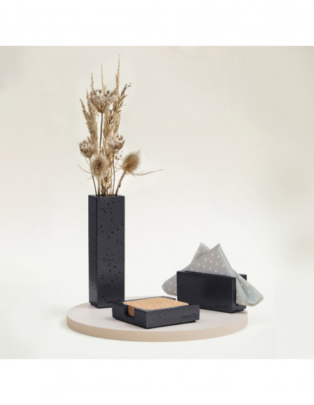 Pojemnik na podkładki Loft Black Metallic Poli