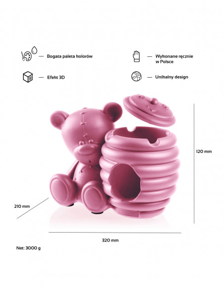 Misa na wełnę Teddy Bear Candy Pink Poli