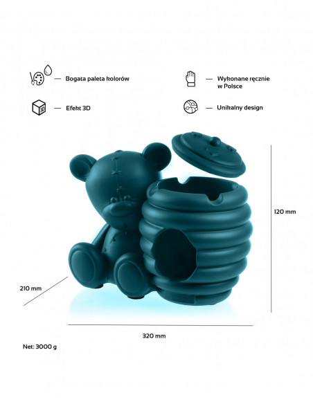 Misa na wełnę Teddy Bear Dark Turquoise Poli