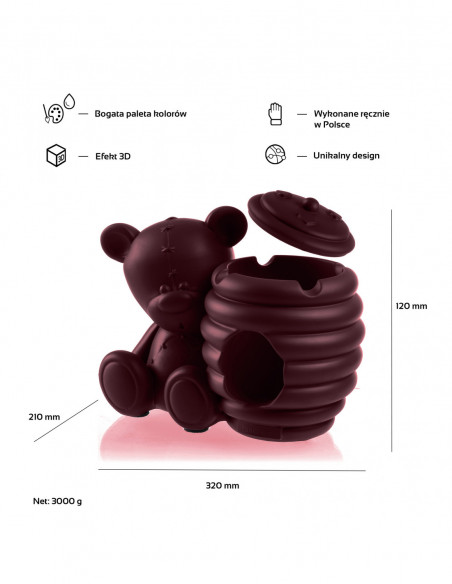 Misa na wełnę Teddy Bear Maroon Poli