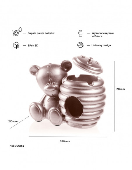 Misa na wełnę Teddy Bear Rose Gold Poli