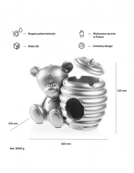 Misa na wełnę Teddy Bear Silver Poli