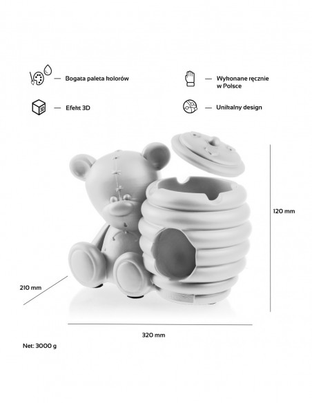 Misa na wełnę Teddy Bear White Poli