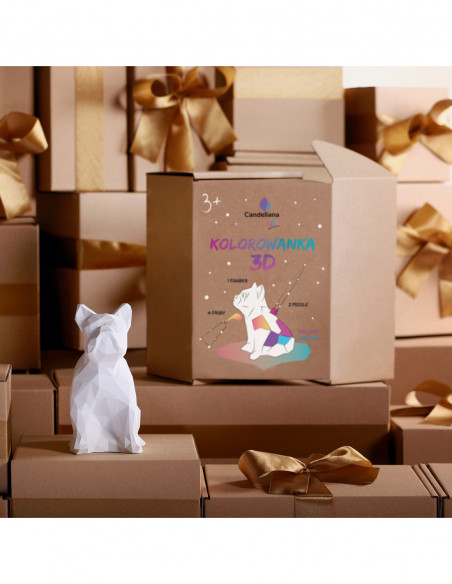 Kolorowanka 3D Bulldog Low-Poly