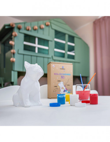 Kolorowanka 3D Bulldog Low-Poly