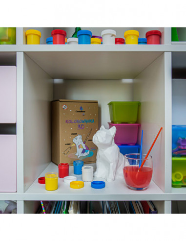 Kolorowanka 3D Bulldog Low-Poly