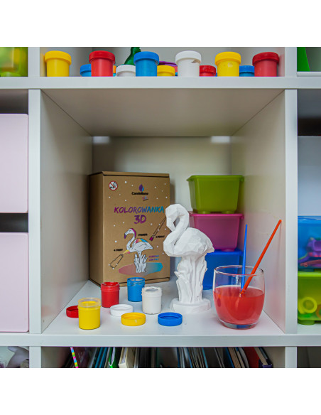 Kolorowanka 3D Flamingo Low-Poly