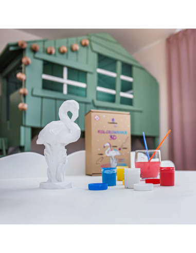 Kolorowanka 3D Flamingo Low-Poly