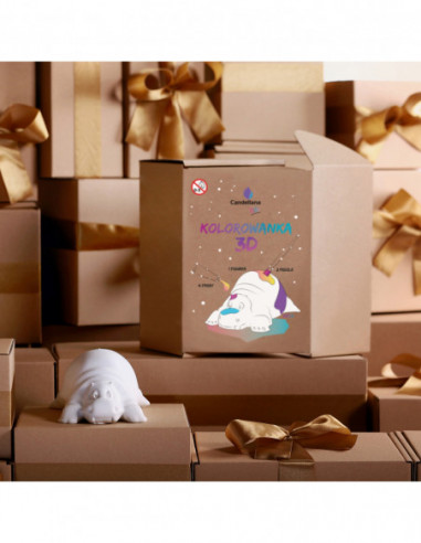 Kolorowanka 3D Funny Hippo