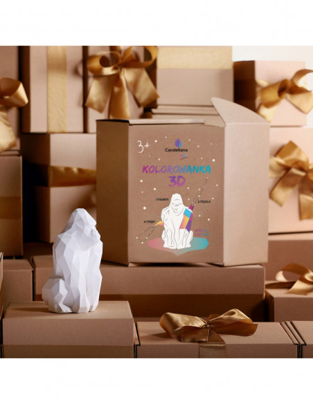 Kolorowanka 3D Gorilla Low-Poly