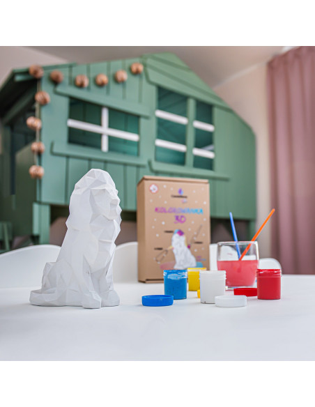 Kolorowanka 3D Lion Low-Poly