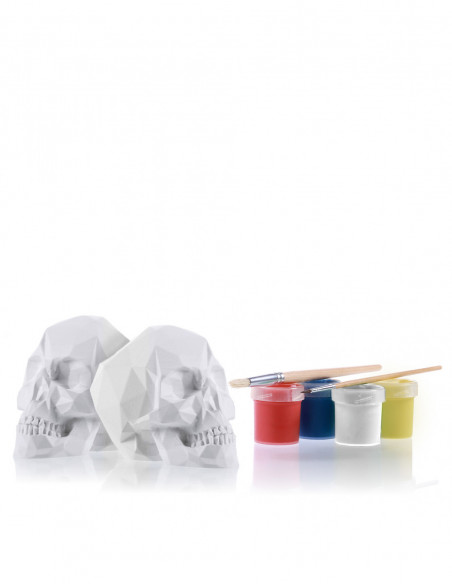 Kolorowanka 3D Skull Low-Poly Set of 2