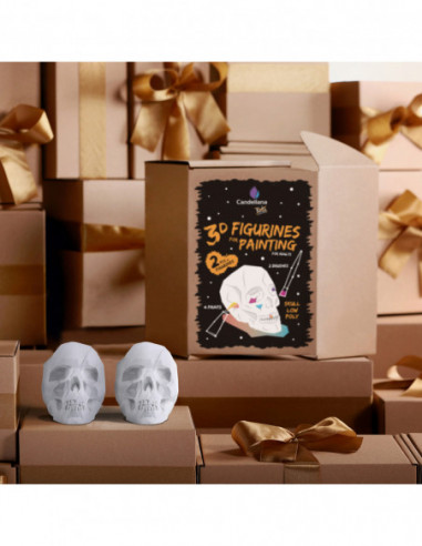 Kolorowanka 3D Skull Low-Poly Set of 2