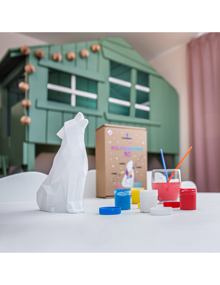 Kolorowanka 3D Wolf Low-Poly