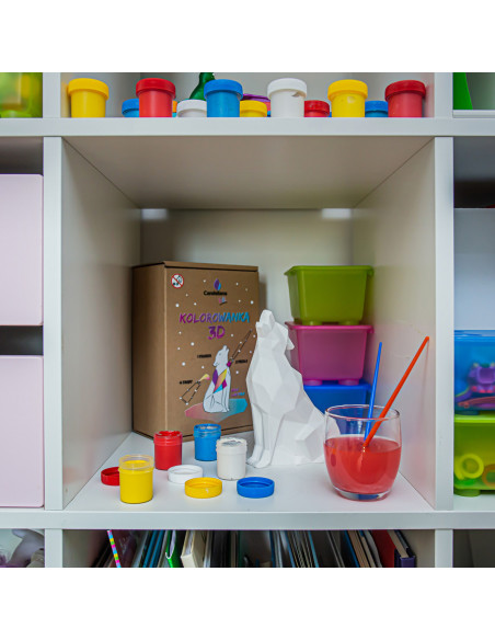 Kolorowanka 3D Wolf Low-Poly