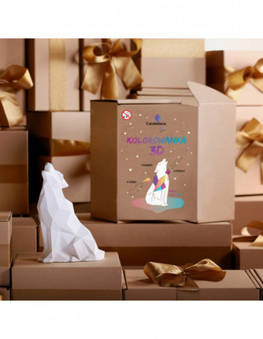 Kolorowanka 3D Wolf Low-Poly